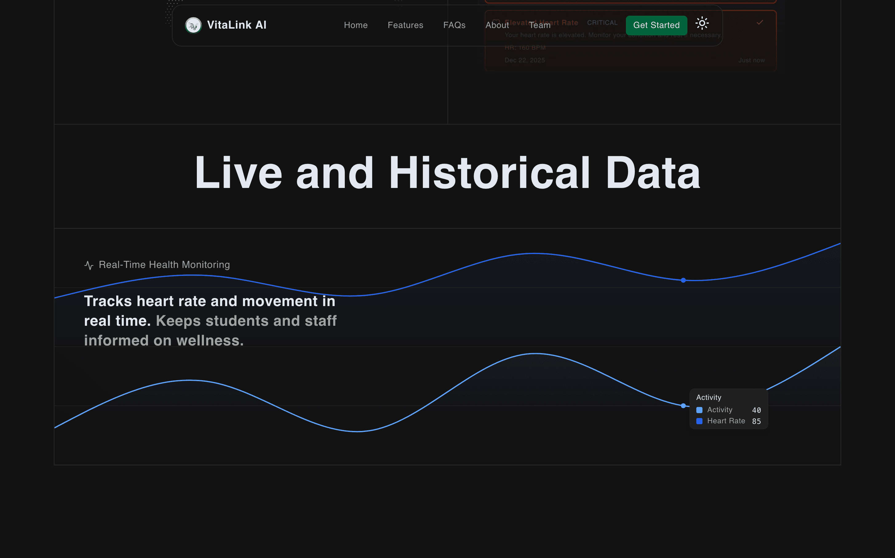 VitaLink AI landing page, view 4