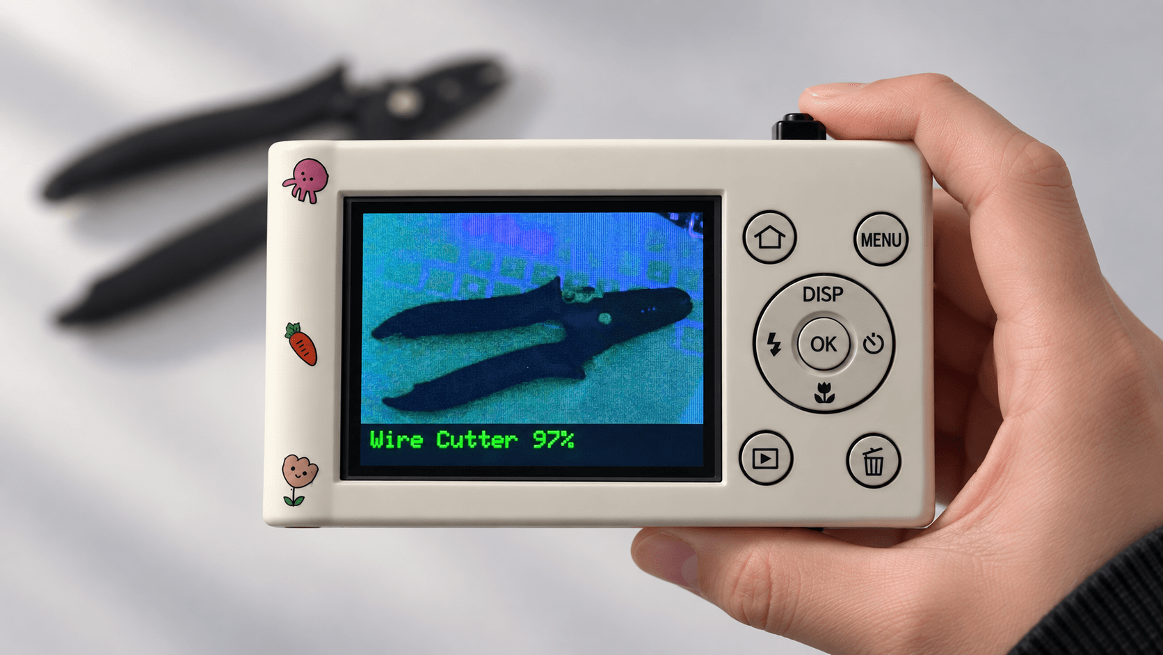 Conan AI Cam displaying wire cutter