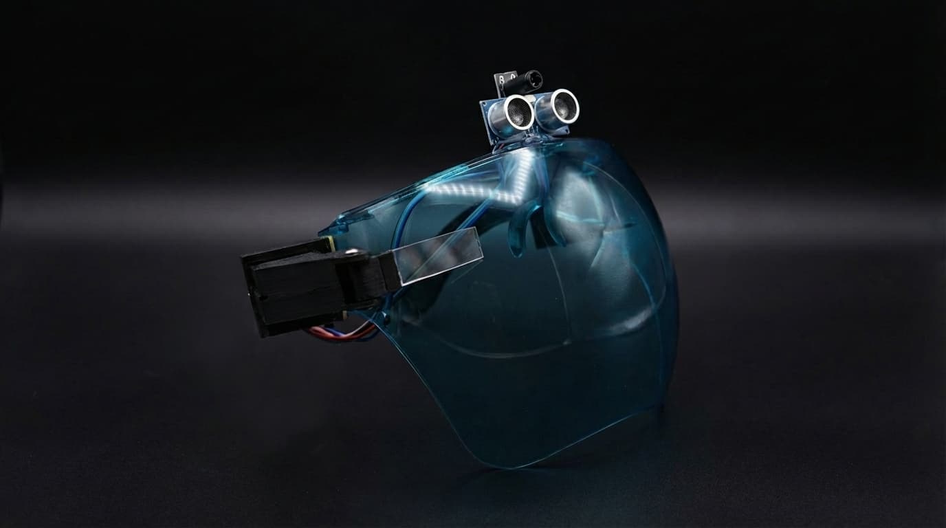 Smart Face Shield wearable prototype with Arduino-connected sensors