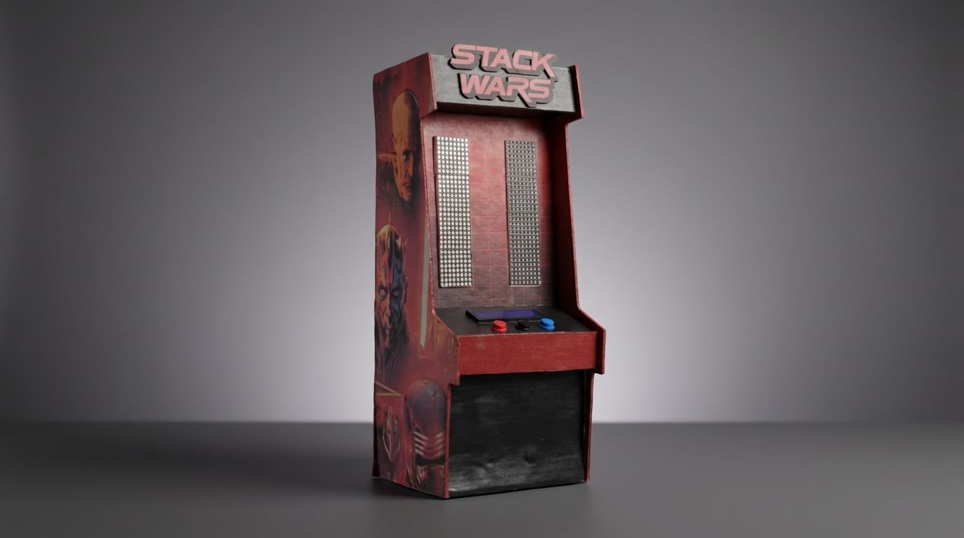 Stackwars two-player Arduino arcade machine with dual LED matrices